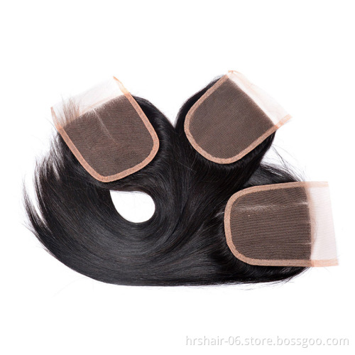 Brazilian hair bundles with closure  100% Brazilian Straight Human hair with closure  Hair Weave